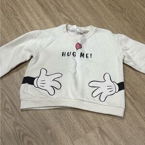 Zara Cream Sweatshirt with Cartoon Hands